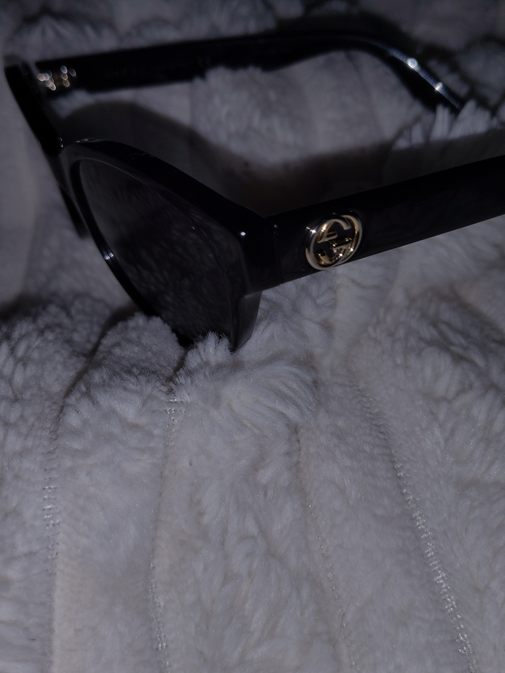 Gucci Designer Black Sunglasses with Gold Logo Accent